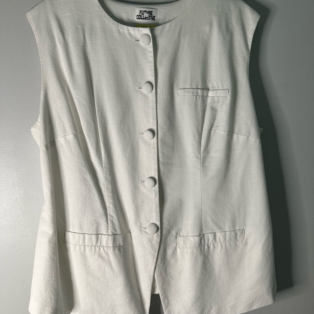 Future Collective Women's White Sleeveless Top